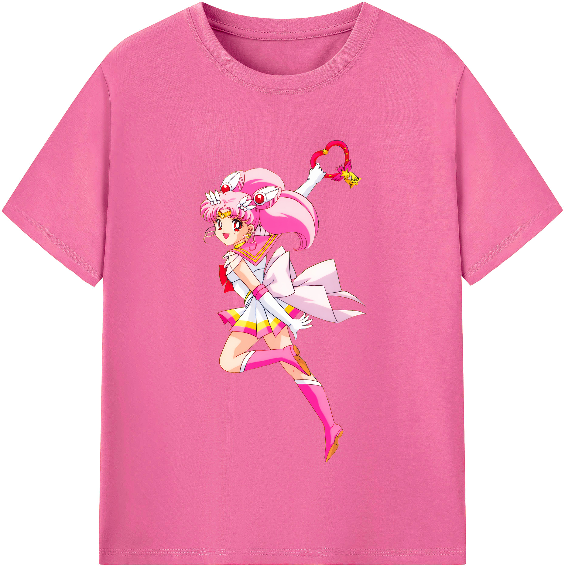 （画像用） 美少女戦士セーラームーン ちびうさ Sailor Moon Chibiusa Tsukino Usagi Small Lady Serenity レディースカジュアルプリントTシャツ（綿100％）